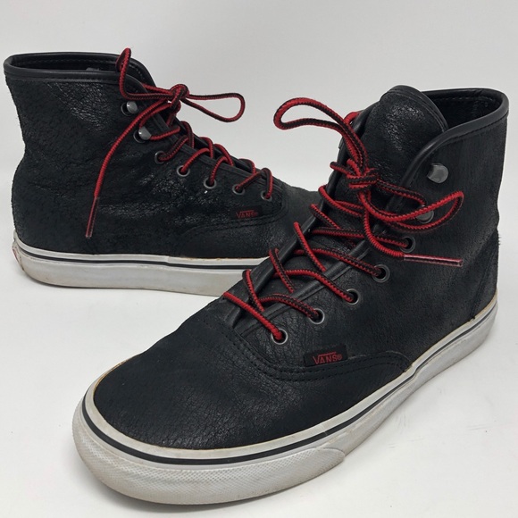 Vans Shoes - Vans unisex black leather high top Size 7.5 / 6